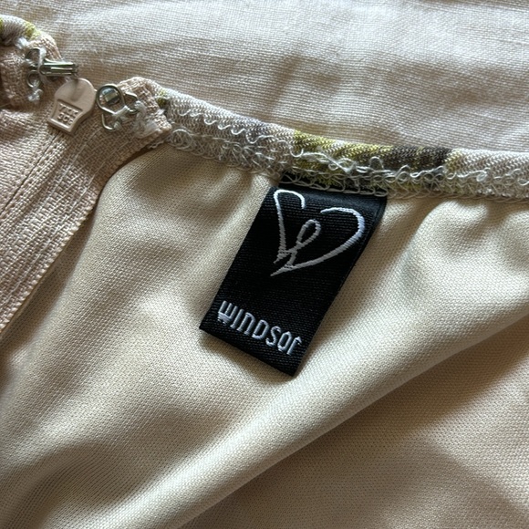 Floral Mesh Peach Mini Dress with Low Back Criss Cross Straps - Picture 4 of 4